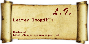 Leirer Imogén névjegykártya